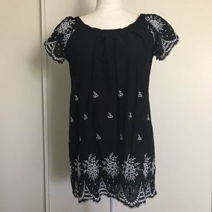 Embroidered Off The Shoulder Tunic